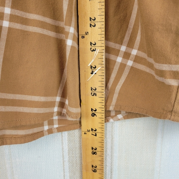 J. Crew 100% Cotton‎ Plaid Button Down Shirt Tan Brown Size Extra Large - Picture 4 of 8